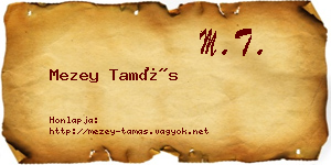 Mezey Tamás névjegykártya